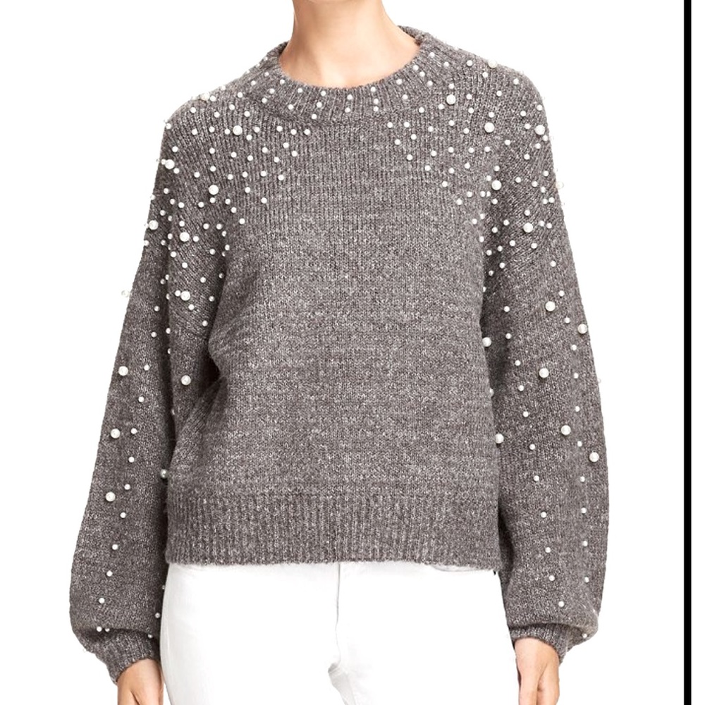 Aqua Bloomingdales Exclusive Pearl Sweater View 2